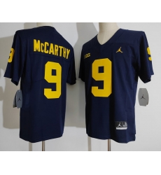 Men's Michigan Wolverines Eamonn Dennis #9 Blue Brand Jordan Football College Jersey Men's Michigan Wolverines Eamonn Dennis #9 Blue Brand Jordan Football College Jersey
