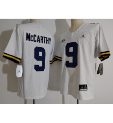 Men's Michigan Wolverines Eamonn Dennis #9 White Brand Jordan Football College Jersey Men's Michigan Wolverines Eamonn Dennis #9 White Brand Jordan Football College Jersey