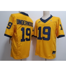 Michigan Wolverines #19 Bryce Underwood Yellow Stitched NCAA Football Jersey Michigan Wolverines #19 Bryce Underwood Yellow Stitched NCAA Football Jersey