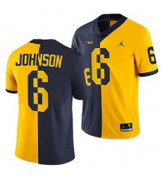 Michigan Wolverines 2021 22 Cornelius Johnson Navy Maize Split Edition College Football Jersey Michigan Wolverines 2021 22 Cornelius Johnson Navy Maize Split Edition College Football Jersey