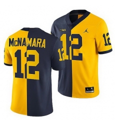 Michigan Wolverines 2021 22 Josh Ross Navy Maize Split Edition College Football Jersey Michigan Wolverines 2021 22 Josh Ross Navy Maize Split Edition College Football Jersey