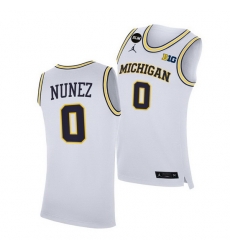 Michigan Wolverines Adrien Nunez 2021 Big Ten Regular Season Champions Blm White Jersey Michigan Wolverines Adrien Nunez 2021 Big Ten Regular Season Champions Blm White Jersey