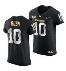Michigan Wolverines Devin Bush Golden Edition Nfl Alumni Black Jersey Michigan Wolverines Devin Bush Golden Edition Nfl Alumni Black Jersey