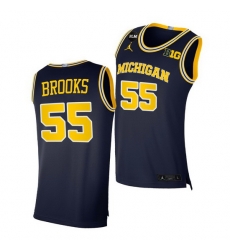Michigan Wolverines Eli Brooks 2021 Big Ten Regular Season Champions Blm Navy Jersey Michigan Wolverines Eli Brooks 2021 Big Ten Regular Season Champions Blm Navy Jersey
