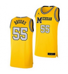 Michigan Wolverines Eli Brooks Maize Retro Limited Basketball Jersey Michigan Wolverines Eli Brooks Maize Retro Limited Basketball Jersey