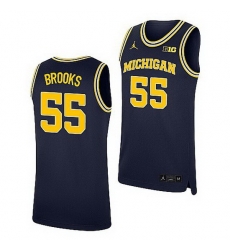 Michigan Wolverines Eli Brooks Navy Replica College Basketball Jersey Michigan Wolverines Eli Brooks Navy Replica College Basketball Jersey