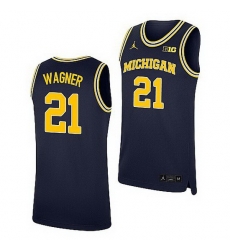Michigan Wolverines Franz Wagner Navy Replica College Basketball Jersey Michigan Wolverines Franz Wagner Navy Replica College Basketball Jersey