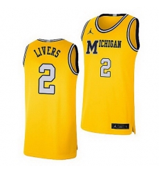 Michigan Wolverines Isaiah Livers Maize Retro Limited Basketball Jersey Michigan Wolverines Isaiah Livers Maize Retro Limited Basketball Jersey
