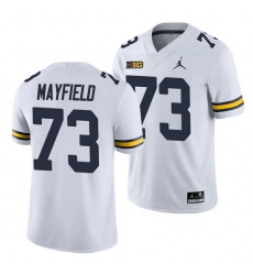 Michigan Wolverines Jalen Mayfield White Game College Football Jersey Michigan Wolverines Jalen Mayfield White Game College Football Jersey