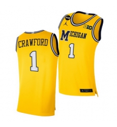 Michigan Wolverines Jamal Crawford Yellow Blm Social Justice Jersey Michigan Wolverines Jamal Crawford Yellow Blm Social Justice Jersey