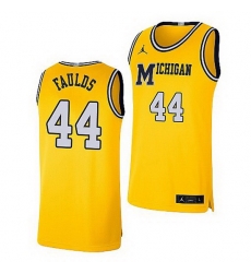 Michigan Wolverines Jaron Faulds Maize Retro Limited Basketball Jersey Michigan Wolverines Jaron Faulds Maize Retro Limited Basketball Jersey