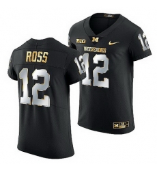 Michigan Wolverines Josh Ross 2021 22 Golden Edition Elite Football Black Jersey Michigan Wolverines Josh Ross 2021 22 Golden Edition Elite Football Black Jersey