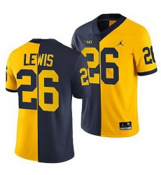 Michigan Wolverines Jourdan Lewis Navy Maize Split Edition Nfl Alumni Jersey Michigan Wolverines Jourdan Lewis Navy Maize Split Edition Nfl Alumni Jersey