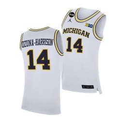 Michigan Wolverines Rico Ozuna Harrison 2021 Big Ten Regular Season Champions Blm White Jersey
