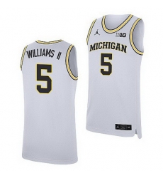 Michigan Wolverines Terrance Williams Ii White Replica College Basketball Jersey Michigan Wolverines Terrance Williams Ii White Replica College Basketball Jersey