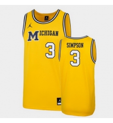 Michigan Wolverines Zavier Simpson Maize Replica Men'S Jersey Michigan Wolverines Zavier Simpson Maize Replica Men'S Jersey