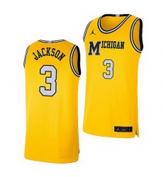 Michigan Wolverines Zeb Jackson Maize Retro Limited Basketball Jersey Michigan Wolverines Zeb Jackson Maize Retro Limited Basketball Jersey