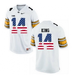 Iowa Hawkeyes 14 Desmond King White USA Flag College Football Limited Jersey Iowa Hawkeyes 14 Desmond King White USA Flag College Football Limited Jersey