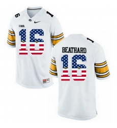 Iowa Hawkeyes 16 C J Beathard White USA Flag College Football Limited Jersey Iowa Hawkeyes 16 C J Beathard White USA Flag College Football Limited Jersey