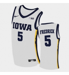 Men Iowa Hawkeyes C.J. Fredrick Home White College Basketball Jersey Men Iowa Hawkeyes C.J. Fredrick Home White College Basketball Jersey