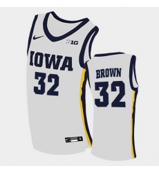 Men Iowa Hawkeyes Fred Brown Home White College Basketball Jersey Men Iowa Hawkeyes Fred Brown Home White College Basketball Jersey