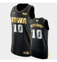 Men Iowa Hawkeyes Joe Wieskamp Golden Edition Black Authentic Limited Jersey Men Iowa Hawkeyes Joe Wieskamp Golden Edition Black Authentic Limited Jersey