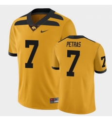 Men Iowa Hawkeyes Spencer Petras College Football Gold Alternate Game Jersey Men Iowa Hawkeyes Spencer Petras College Football Gold Alternate Game Jersey