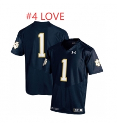  Men NCAA Jeremiyah Love #4 blue Notre Dame jersey