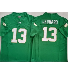 Men Norte Dame Fighting Irish Green #13 Riley Leonard Green Stitched NCAA Jersey