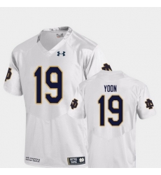Men Notre Dame Fighting Irish Justin Yoon 19 White College Football Replica Jersey Men Notre Dame Fighting Irish Justin Yoon 19 White College Football Replica Jersey