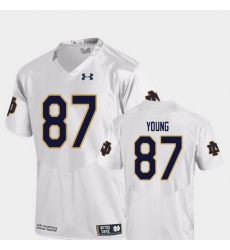 Men Notre Dame Fighting Irish Michael Young 87 White College Football Replica Jersey Men Notre Dame Fighting Irish Michael Young 87 White College Football Replica Jersey