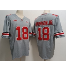 Men Nike Ohio State Buckeyes #18 Marvin Harrison Jr. Gray College Football Jersey Men Nike Ohio State Buckeyes #18 Marvin Harrison Jr. Gray College Football Jersey