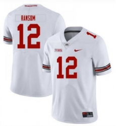 Men Nike Ohio State Buckeyes Lathan Ransom #12 White NCAA Jersey Men Nike Ohio State Buckeyes Lathan Ransom #12 White NCAA Jersey