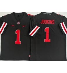 Men Ohio State Buckeyes #1 Quinshon Judkins Black Stitched NCAA Jersey