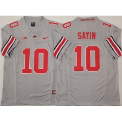 Men Ohio State Buckeyes #10 Julian Sayin Gray Stitched F U S E NCAA Jersey II