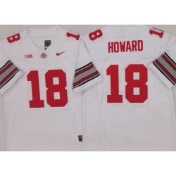 Men Ohio State Buckeyes #18 Will Howard White Stitched NCAA Jersey