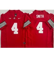 Men Ohio State Buckeyes #4 Jeremiah Smith Red Stitched NCAA Jersey