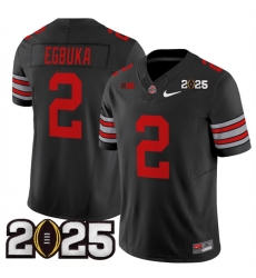 Men's Ohio State Buckeyes #2 Emeka Egbuka Black 2025 CFP Final Patch F.U.S.E. Vapor Limited Stitched Football Jersey Men's Ohio State Buckeyes #2 Emeka Egbuka Black 2025 CFP Final Patch F.U.S.E. Vapor Limited Stitched Football Jersey