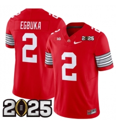 Men's Ohio State Buckeyes #2 Emeka Egbuka Red 2025 CFP Final Patch F.U.S.E. Vapor Limited Stitched Football Jersey Men's Ohio State Buckeyes #2 Emeka Egbuka Red 2025 CFP Final Patch F.U.S.E. Vapor Limited Stitched Football Jersey