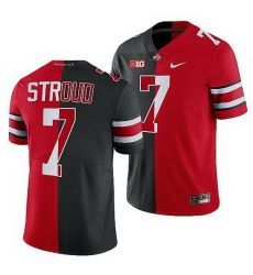 Ohio State Buckeyes C.J. Stroud Scarlet Black Split Edition Men Jersey Ohio State Buckeyes C.J. Stroud Scarlet Black Split Edition Men Jersey