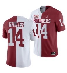 Oklahoma Sooners Reggie Grimes White Crimson Split Men'S Jersey Oklahoma Sooners Reggie Grimes White Crimson Split Men'S Jersey