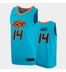 Men Oklahoma State Cowboys Yor Anei College Basketball Blue Jersey Men Oklahoma State Cowboys Yor Anei College Basketball Blue Jersey