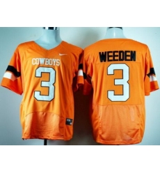 Oklahoma State Cowboys 3# Brandon Weeden Orange Pro Combat College Football NCAA Jerseys Oklahoma State Cowboys 3# Brandon Weeden Orange Pro Combat College Football NCAA Jerseys