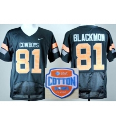 Oklahoma State Cowboys 81 Justin Blackmon Black Pro Combat College Football NCAA Jerseys 2014 AT & T Cotton Bowl Game Patch Oklahoma State Cowboys 81 Justin Blackmon Black Pro Combat College Football NCAA Jerseys 2014 AT & T Cotton Bowl Game Patch
