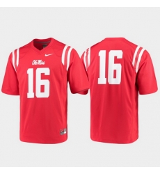 Men Ole Miss Rebels 16 Red Game College Football Jersey Men Ole Miss Rebels 16 Red Game College Football Jersey