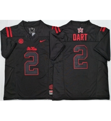 Men Ole Miss Rebels 2 Jaxson Dart Black 2025 F U S E  Stitched jersey