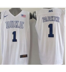 Duke Blue Devils #1 Jabari Parker White Basketball Elite Stitched NCAA Jersey Duke Blue Devils #1 Jabari Parker White Basketball Elite Stitched NCAA Jersey