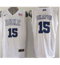 Duke Blue Devils #15 Jahlil Okafor White Basketball Elite Stitched NCAA Jersey Duke Blue Devils #15 Jahlil Okafor White Basketball Elite Stitched NCAA Jersey
