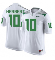 MEN'S JUSTIN HERBERT JERSEY #10 OREGON DUCKS WHITE MEN'S JUSTIN HERBERT JERSEY #10 OREGON DUCKS WHITE