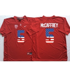 Stanford Cardinals 5 Christian McCaffrey Red USA Flag College Jersey Stanford Cardinals 5 Christian McCaffrey Red USA Flag College Jersey